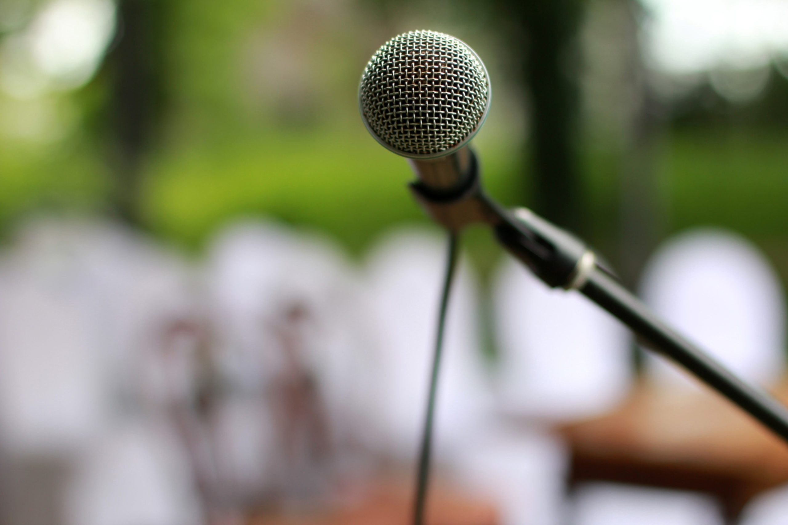 Professional microphone ready for an event Master of Ceremonies