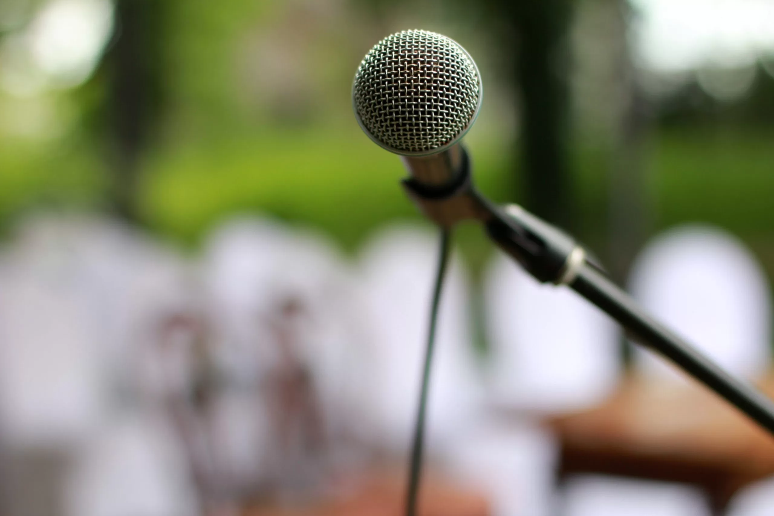 Professional microphone ready for an event Master of Ceremonies
